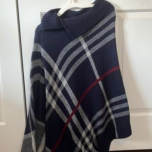 Navy sweater poncho. One size